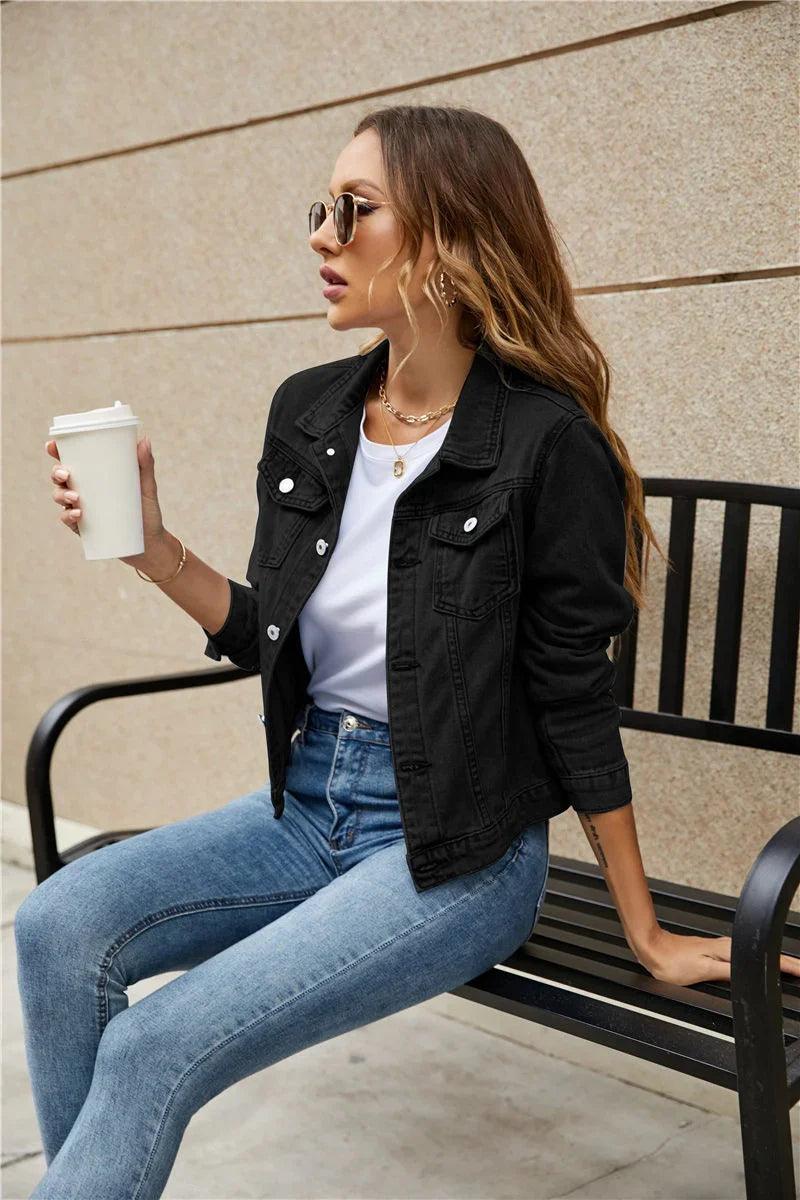 2024 Women's Slim Fit Short Denim Jacket