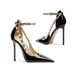 Rivet Pointed Toe Stilettos