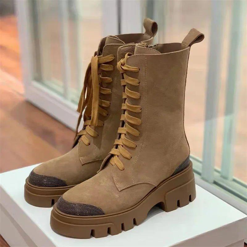 2024 Britain Style Suede Knight Boots - Trendy Mix