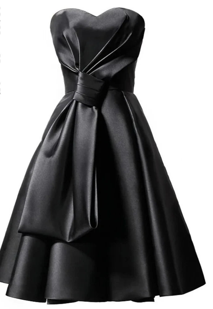 Black Short Prom Dress Women Sexy Princess Banquet Party Ball Dress Graduation Female Performance Gown