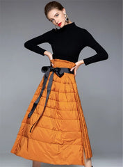 Winter new arrival Down Skirt A-line warm down skirt women's fashion long Package Buttocks warm white duck down skirt