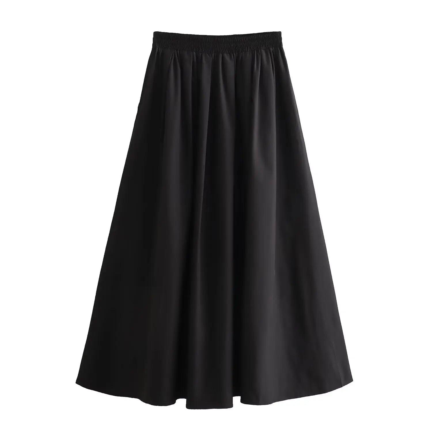 Chic Vintage Pleated A-Line Skirt - Trendy Mix