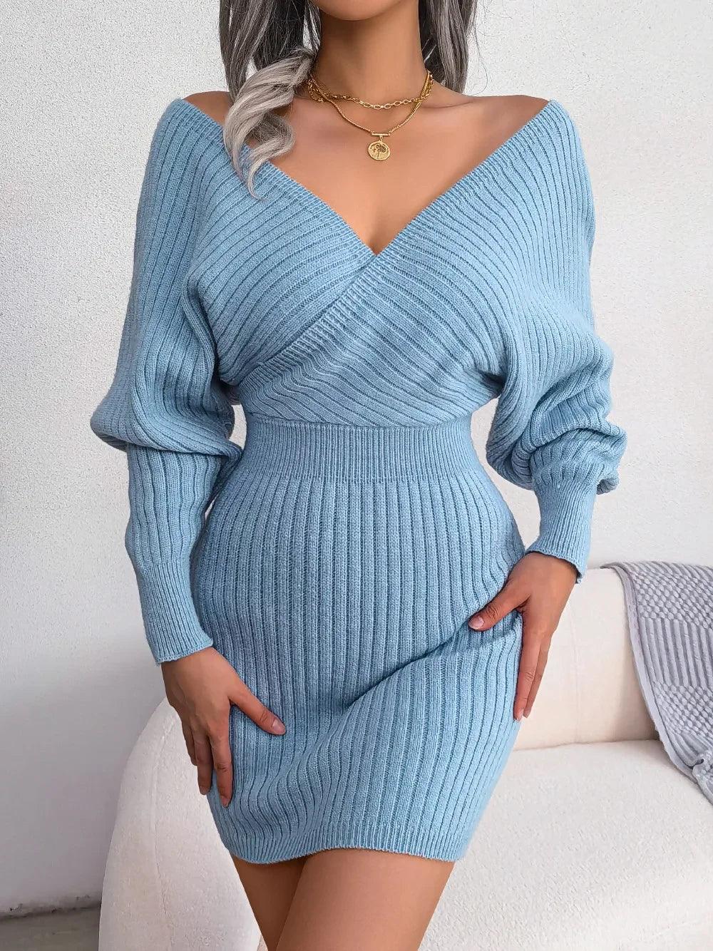 2024 Effortless Chic Bodycon Sweater Dress - Trendy Mix