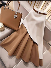 Autumn/Winter Coffee Color Maxi Skirt