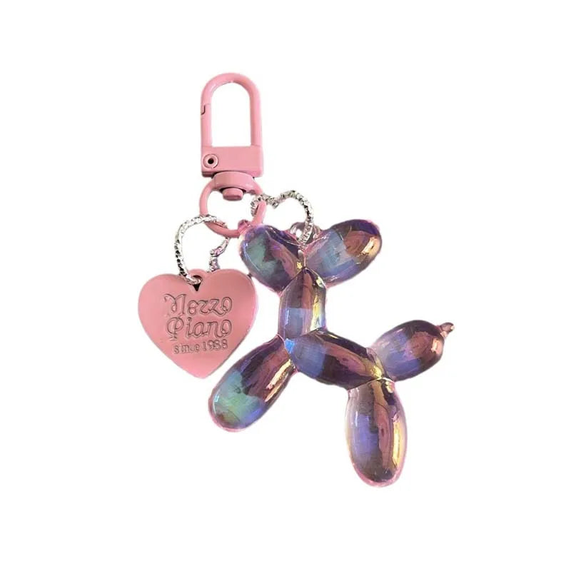 Candy-Colored Balloon Dog Keychain for Girls' Accessories