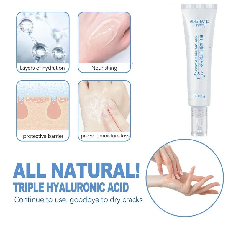 Hyaluronic Acid Hand Cream: Anti-Wrinkle, Moisturizing, and Repair Serum for Dry, Cracked Hands