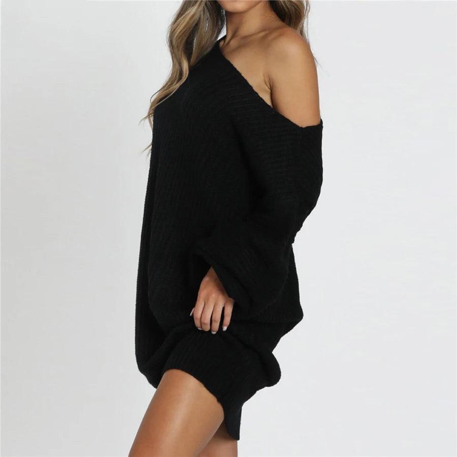 Cozy Glam Off-Shoulder Sweater Dress