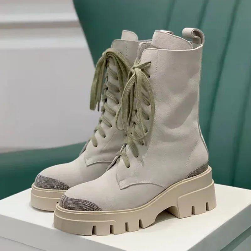 2024 Britain Style Suede Knight Boots - Trendy Mix