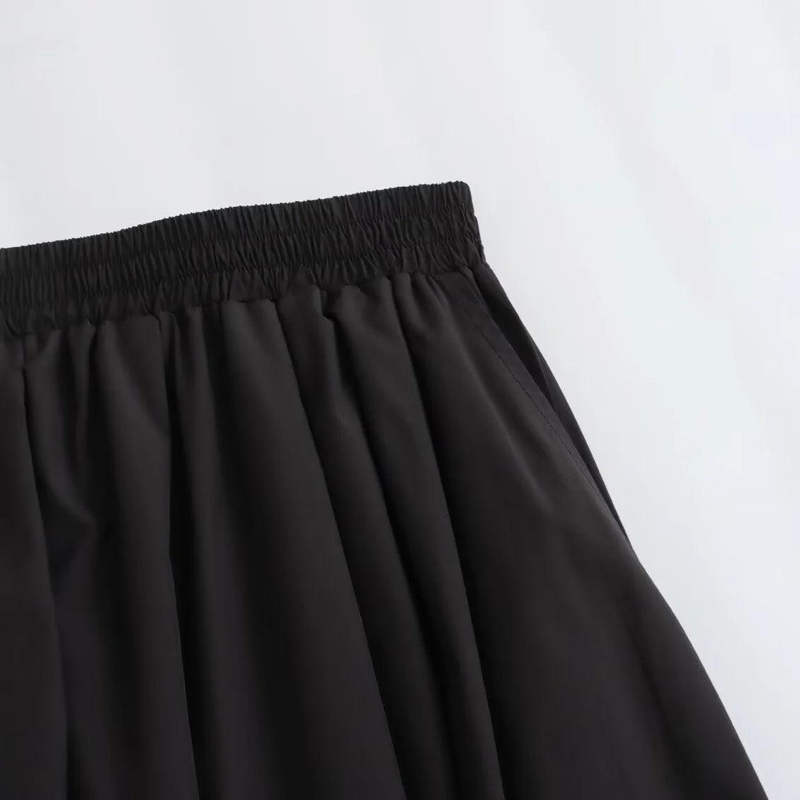 Chic Vintage Pleated A-Line Skirt - Trendy Mix