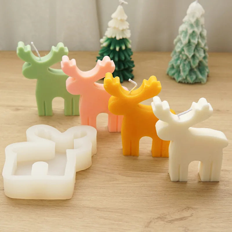 3D Deer Candle Silicone Mold for Christmas Decor