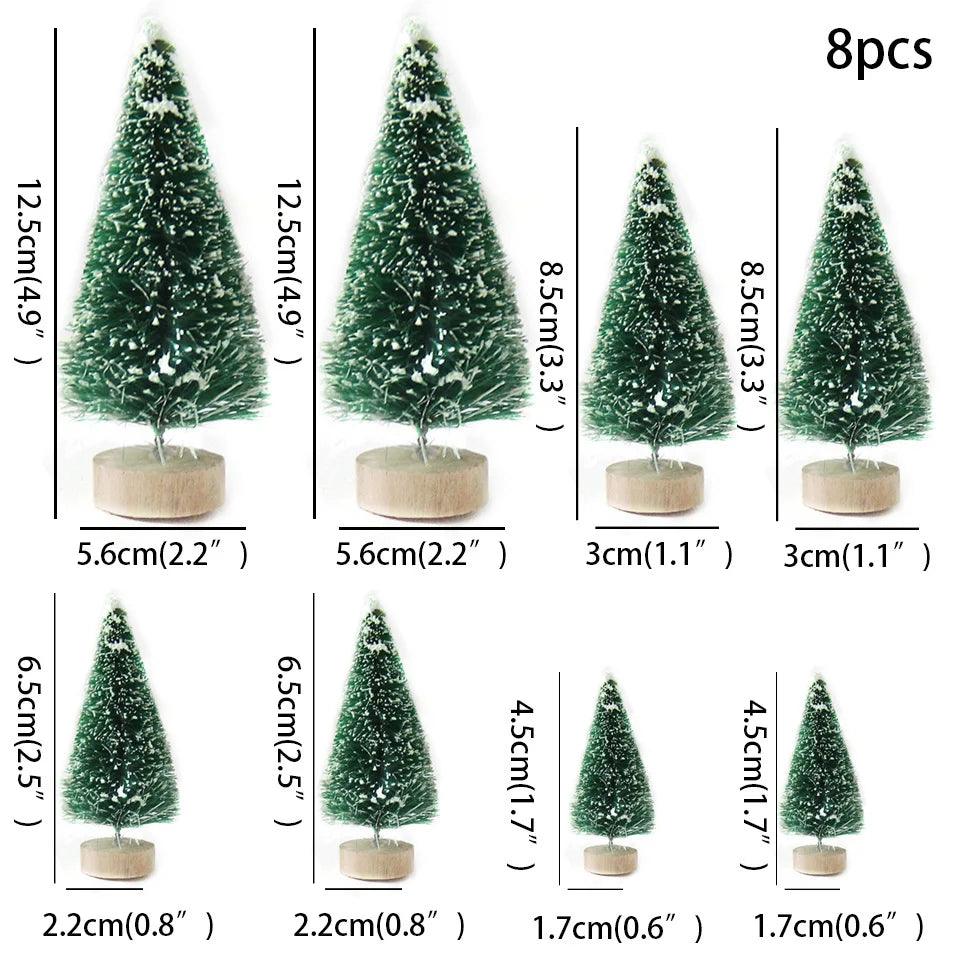 8PCS Mini Christmas Pine Trees for Home Decoration