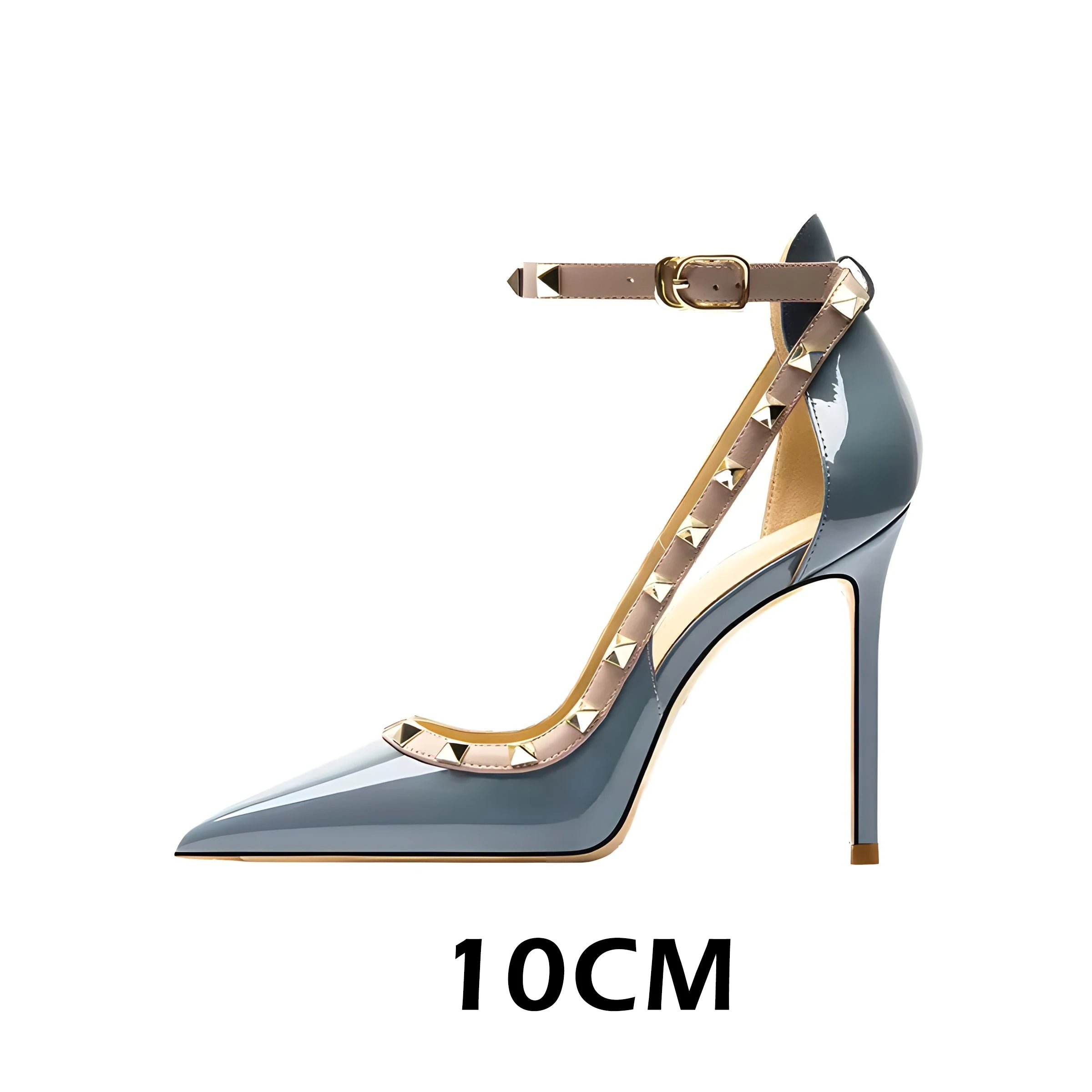 Rivet Pointed Toe Stilettos