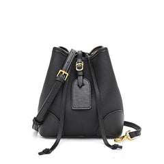 Chic Bucket Leather Crossbody Bag - Trendy Mix