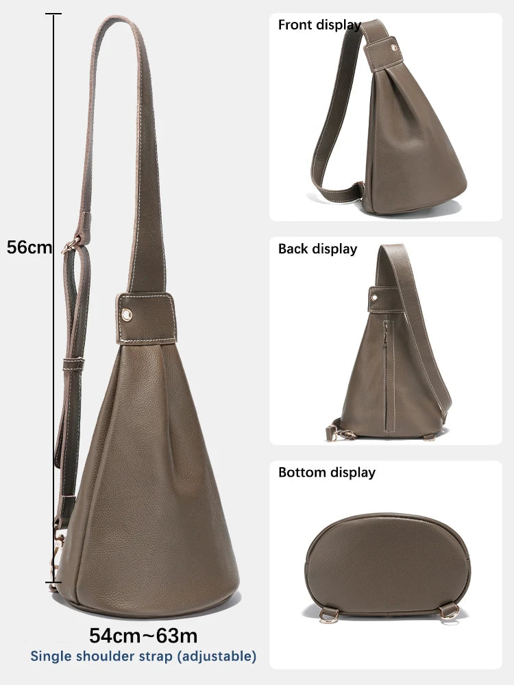 Versatile Leather Crossbody Rucksack Bag - Trendy Mix