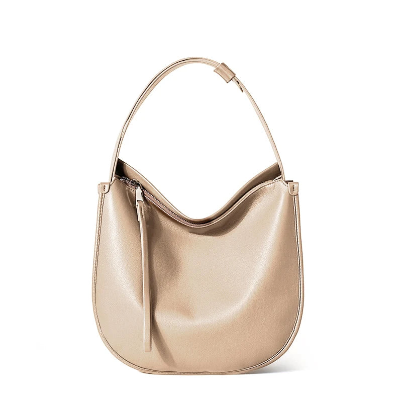 Classic Brown Leather Hobo Bag - Trendy Mix