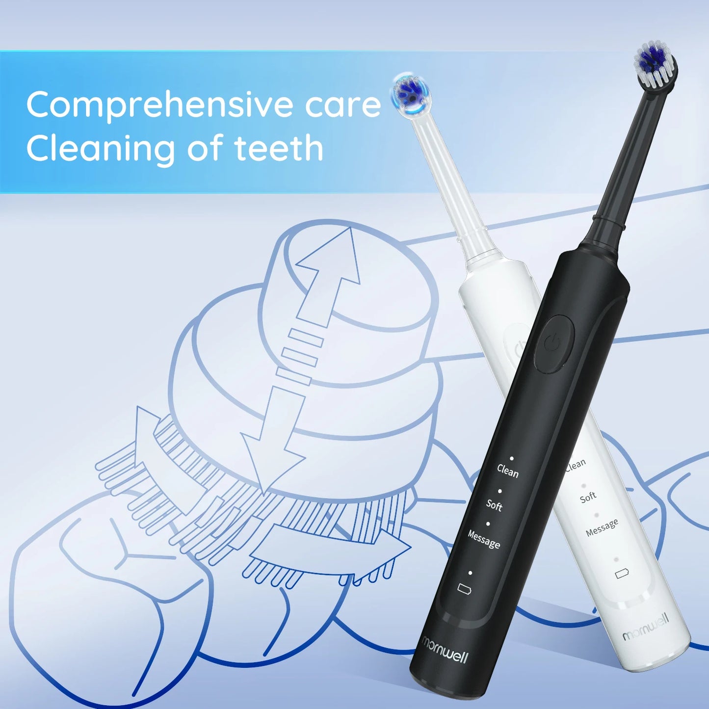 T37 Electric Toothbrush: Rotating Clean, 4 Extra Heads