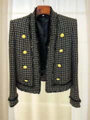 2024 Golden Weave Prestige Tweed Jacket - 2024 Designer Edition - Trendy Mix