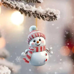 1 Piece Christmas Decoration Pendant 2D Acrylic Cartoon Christmas Snowman Home Garden Christmas Tree Pendant Party Decoration - Trendy Mix