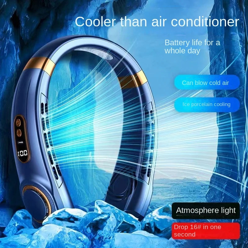 Portable Bladeless Neck Fan with Digital Display