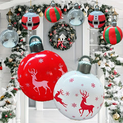 1Pc 40cm Christmas Decoration Ball Ornament PVC Inflatable Outdoor Holiday Yard Lawn Porch Decoration Navidad Foam Balls 2025