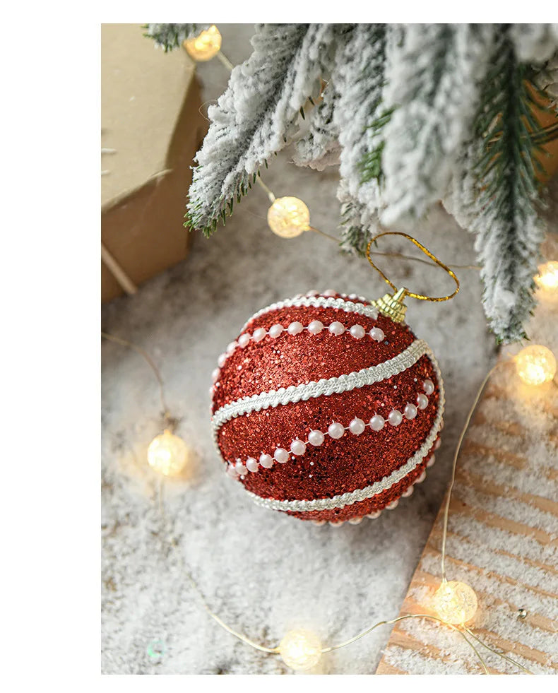 8cm Christmas Ball Tree Decoration Hanging Ornament Christmas Decoration Pendant Xmas Tree Home 2024 Navidad Natal New Year Gift