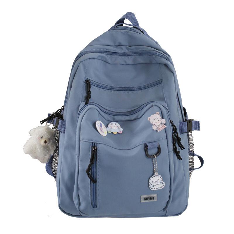 High-Capacity Multi-Pocket Girls' School Backpack with Waterproof Design - Trendy Mix