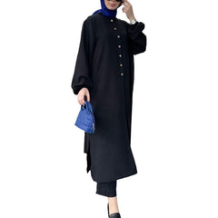 Chic Plus Size Loose-Muslim Twinset for Seasonal Commute - Trendy Mix