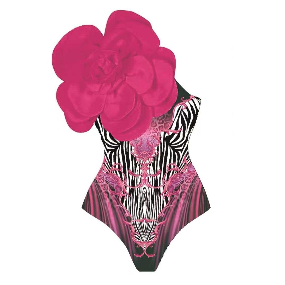 Floral Print One-Piece Swimwear for Women - Trendy Mix