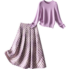 Women's Fashion Purple Sweater Skirt