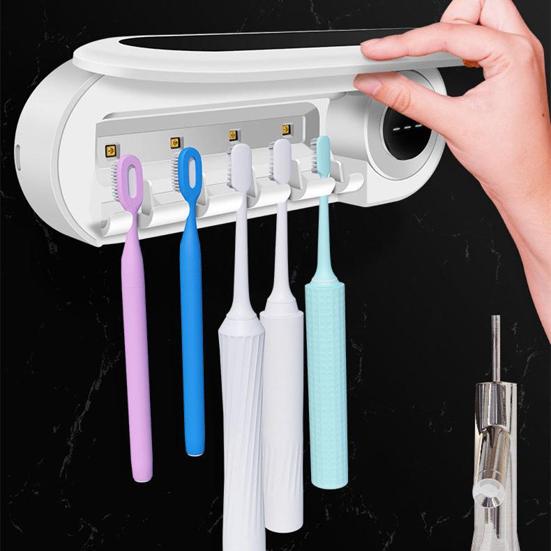 UV Toothbrush Sterilizer and Holder with Toothpaste Dispenser - Smart Wall-Mounted Bathroom Accessory - Trendy Mix