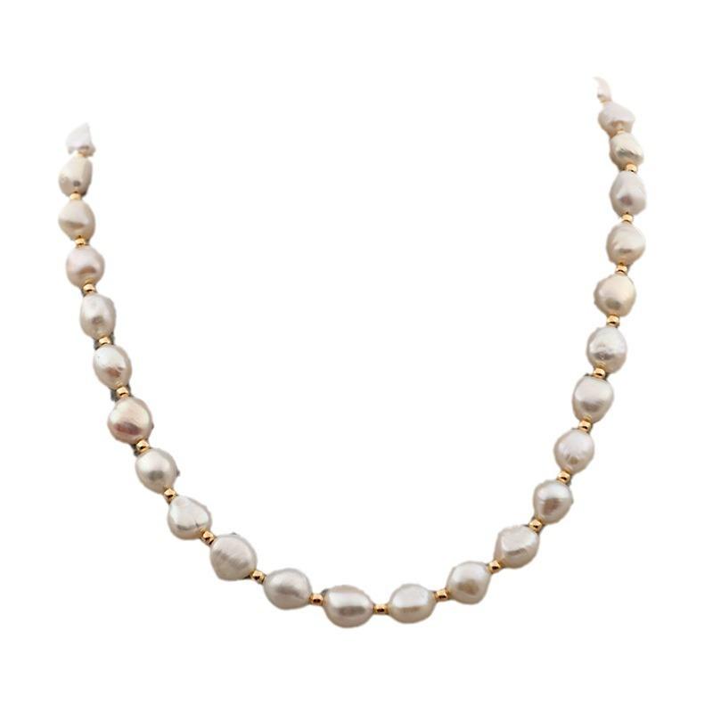 Baroque Freshwater Pearl Necklace Bracelet Earrings Set - Trendy Mix