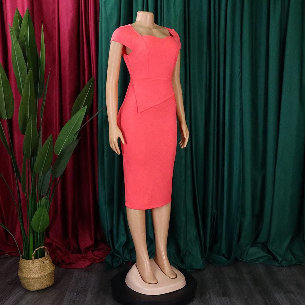 Solid Color Sheath Work Dress - Trendy Mix