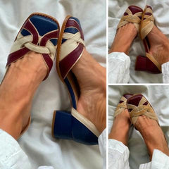 Chunky Mid-Heel Solid Colour Shoes - Trendy Mix