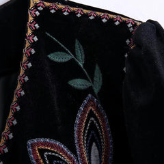 Women's European Style Velvet Embroidered Short Cardigan - Trendy Mix