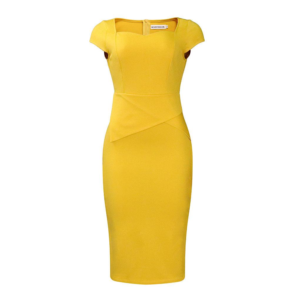 Solid Color Sheath Work Dress - Trendy Mix