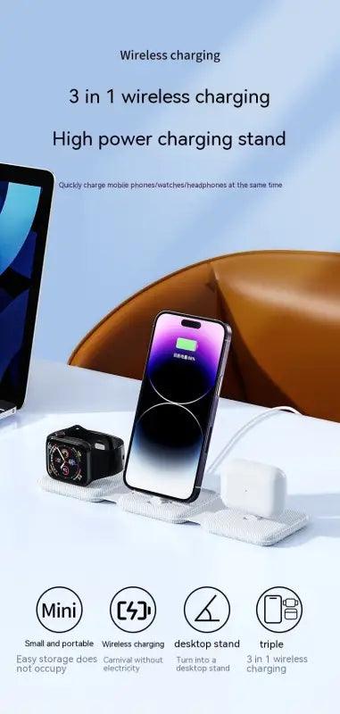 Ultimate 3-in-1 Wireless Charging Station - Trendy Mix