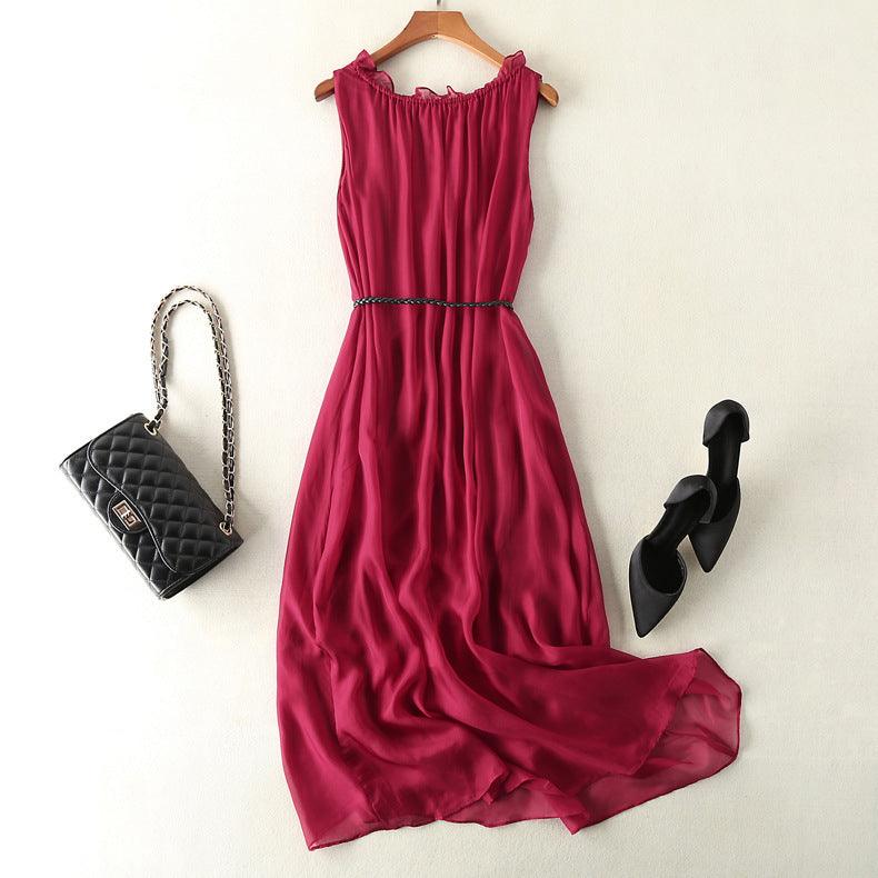 Elegance Sleeveless Holiday Slim Looking Vest Dress - Trendy Mix