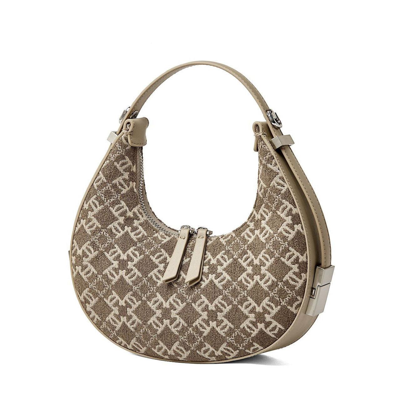 Woolen Crescent Canvas Tote for Women - Trendy Mix