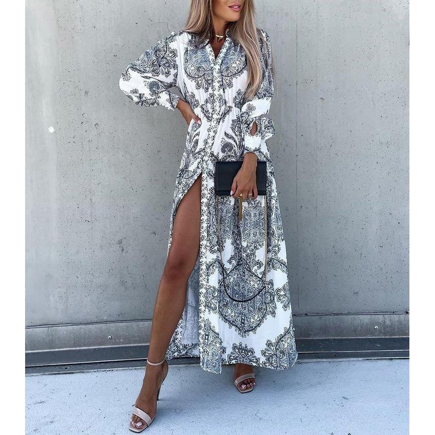 Fashionable With Side-slit Long Dress Bohemia Dress - Trendy Mix