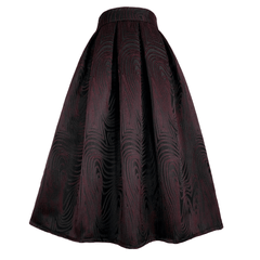 Red Flower Black A-Line Maxi Skirt - Trendy Mix