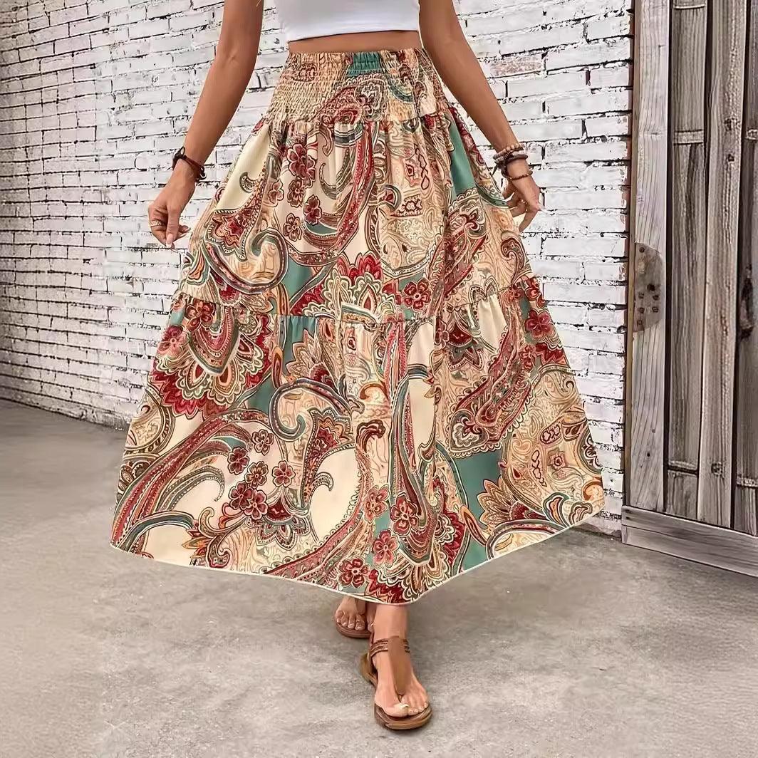 Summer Women's Comfort And Casual Beach Print Skirt - Trendy Mix