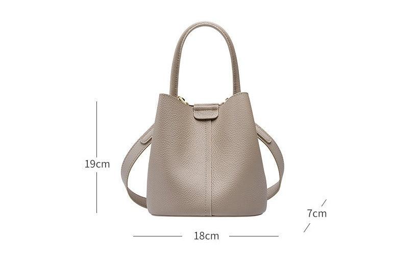 Elegant Leather Bucket Crossbody Bag - Trendy Mix