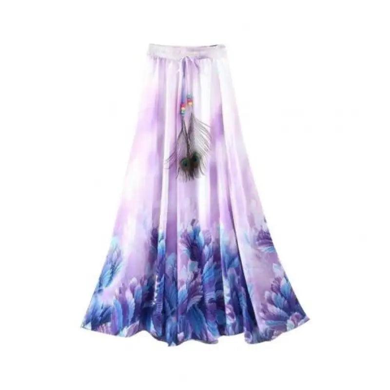 Big Swing Beach Skirt Floral Chiffon - Trendy Mix