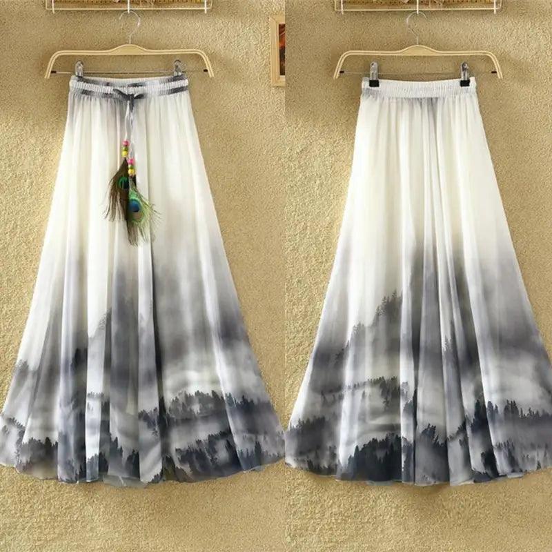 Big Swing Beach Skirt Floral Chiffon - Trendy Mix