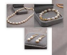 Baroque Freshwater Pearl Necklace Bracelet Earrings Set - Trendy Mix