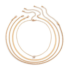 Retro Minority Snake Bone Twist Chain Combination Necklace Necklace For Women - Trendy Mix