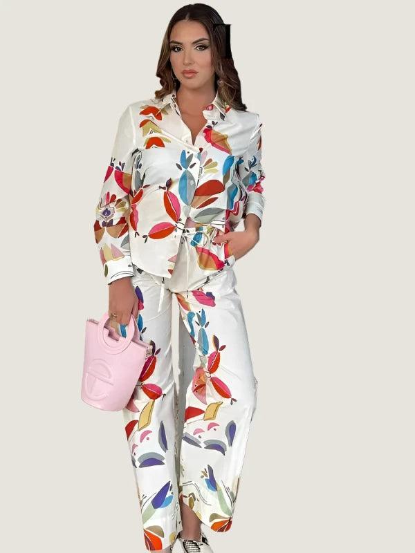 Casual Chic Bohemian Print Suit Set - Trendy Mix