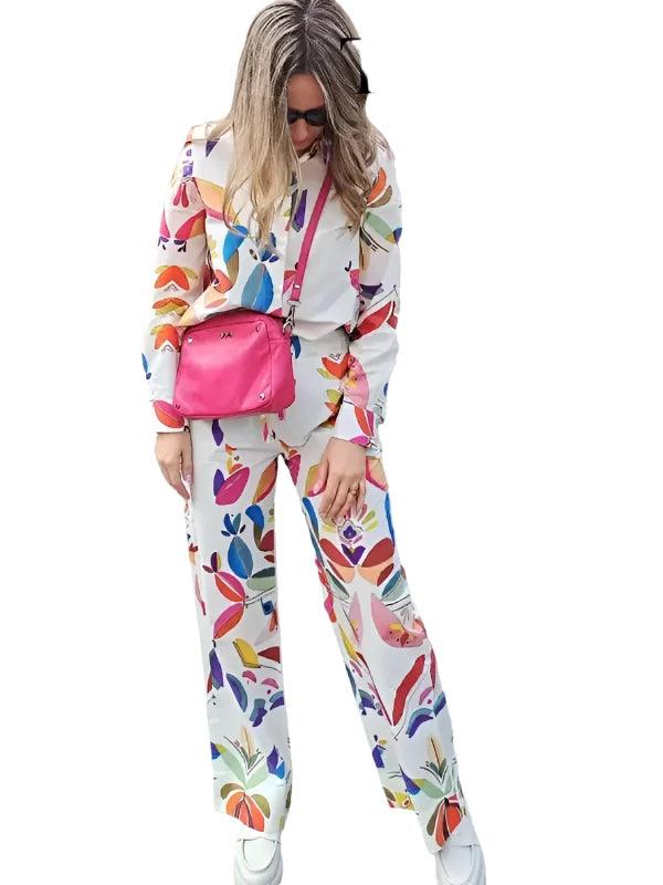 Casual Chic Bohemian Print Suit Set - Trendy Mix