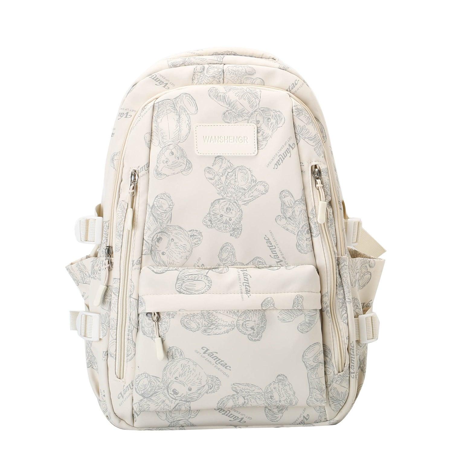 Bear Hug: Adorable Pattern Backpack Bag - Trendy Mix