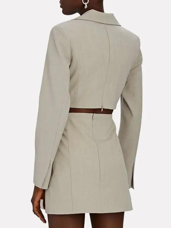 Chic Hollow-out Notched Blazer - Trendy Mix